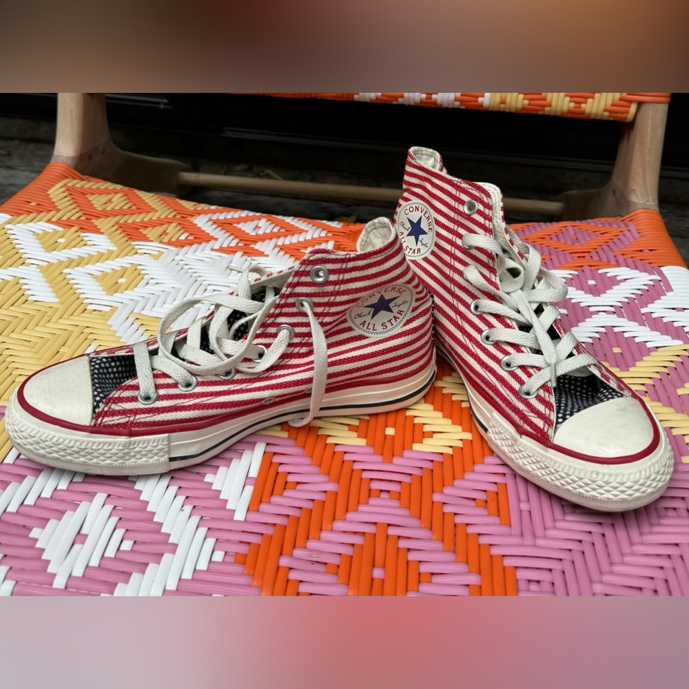 Converse chuck Taylor all star high top red white and blue American flag unisex
